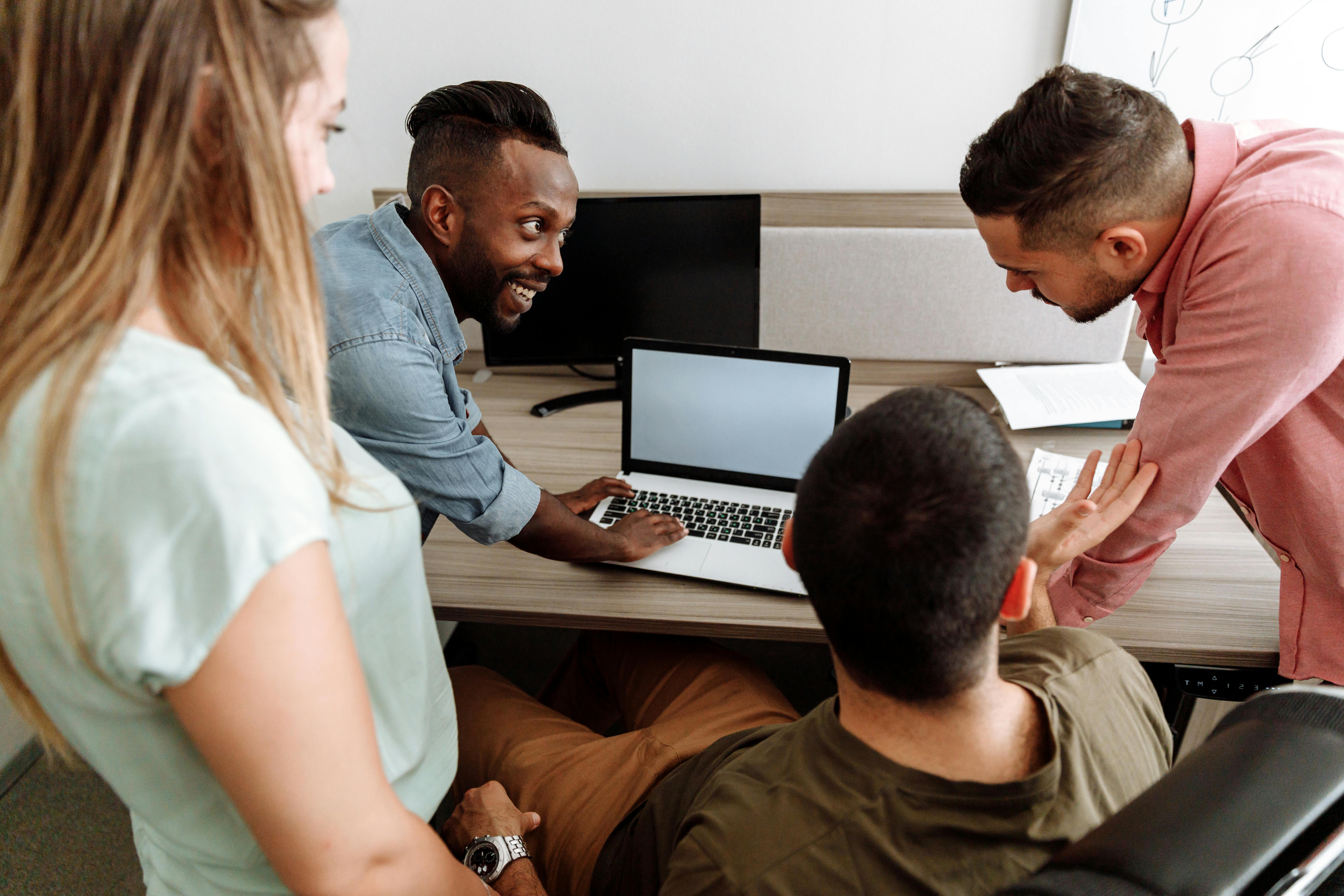 Professional team collaboration on AI projects